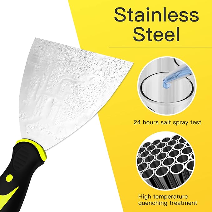 DEKEones Putty Knife Scrapers, 1.5 Inch Spackle Knife, Metal Scraper Tool for Drywall Finishing, Plaster Scraping, Decals, and Wallpaper