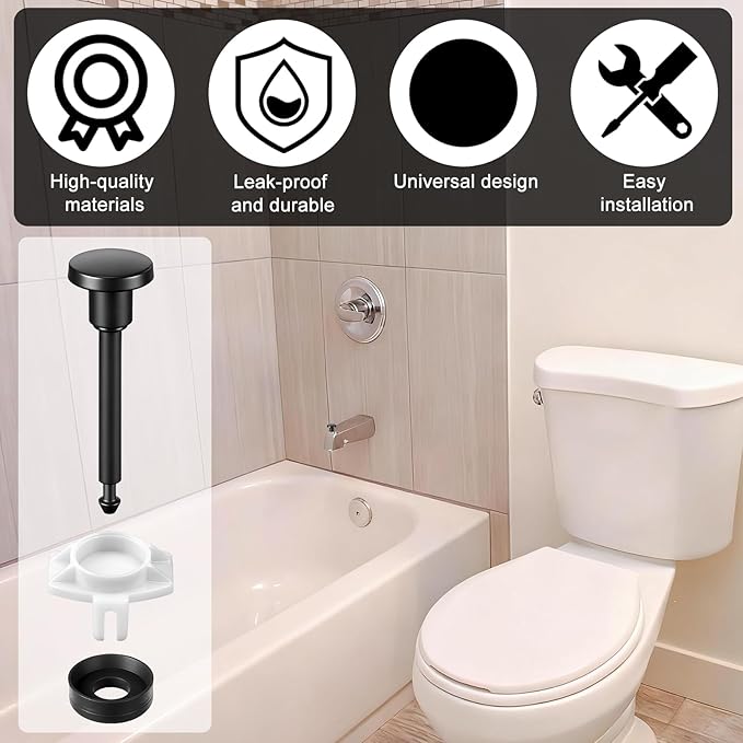 Universal Tub Spout Diverter Repair Kit, 2 Set Shower Diverters Tub Spout Repair Kit Includes 2 Diverter Valve Stems, 2X Cup Seals, 2X Gates, Bathroom Shower Bathtub Leaky Faucet Repairing Replacement