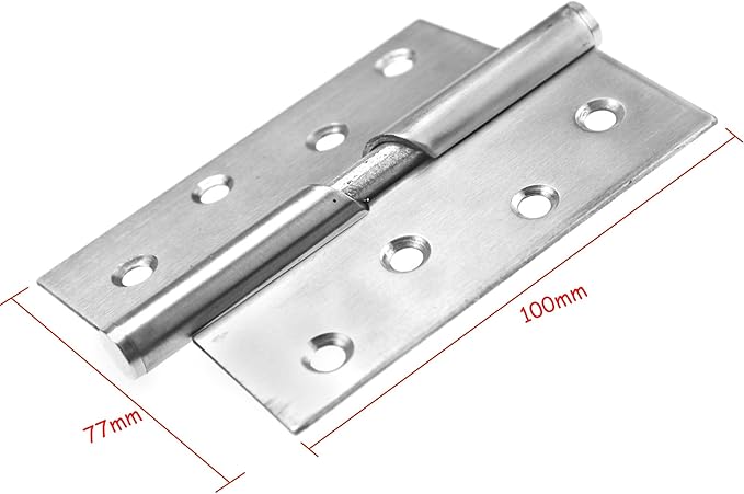 1 Pair 4"/100mm Stainless Steel Rising Butt Handed Lift Off Door Hinge (Right)