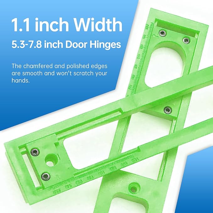 Concealed Door Hinge Installation Kit | with Guide Template Jig | with Dedicated Concealed Hinge Slotting Template | Lightweight & Reusable Design | for 5.3-7.8 inch Door Hinges (1.1 inch Width)