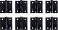 QCAA Square Door Butt Hinge, Heavy Gauge, Swaged, Loose Pin, 2"x2"x2.0mm, Black, Made in Taiwan, 8 Pack