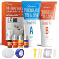Fiberglass Tub Repair Kit(Color Match), Fiberglass Shower and Acrylic Bathtub Repair Kit for Scratches, Cracks, Chips, Holes on Porcelain, Enamel, Tubs, Tile, Sink, Fix Chipped Almond Bath Tub