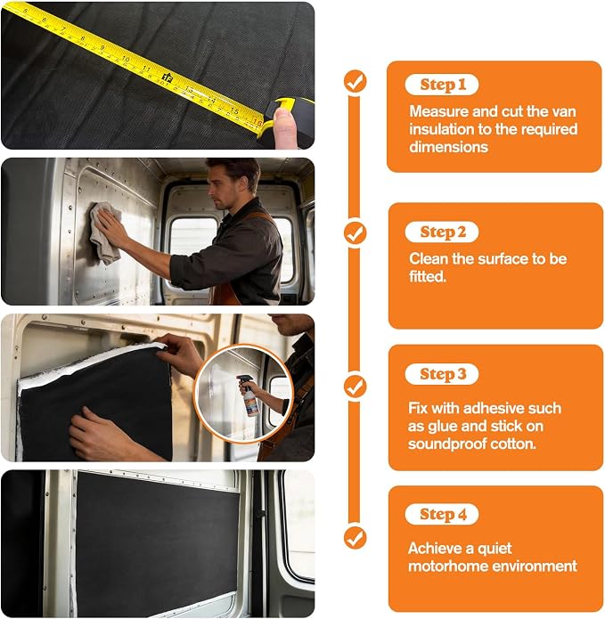 RV Camper Insulation Roll, Water-Resistant Thermal & Sound Barrier, ‎Automotive Camper Van Insulation 16.5" x 315" for Van Conversions, RVs, Trucks