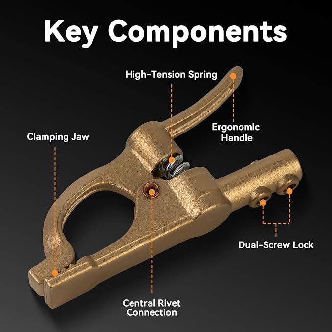 300 Amp Brass Welding Ground Clamp, Heavy Duty for Welders, 2-Pack