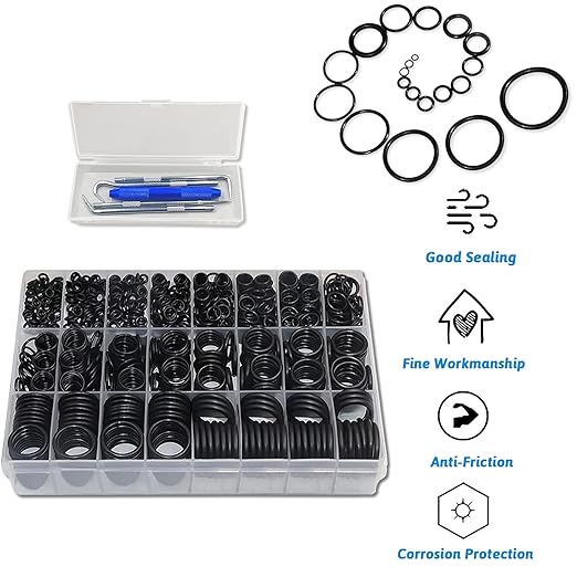 ZDBB 1280 Pcs 24 Size Rubber O-Ring Assortment Kit with Pick and Hook Set for Pressure Washer Faucet Plumbing OD 6mm-28mm