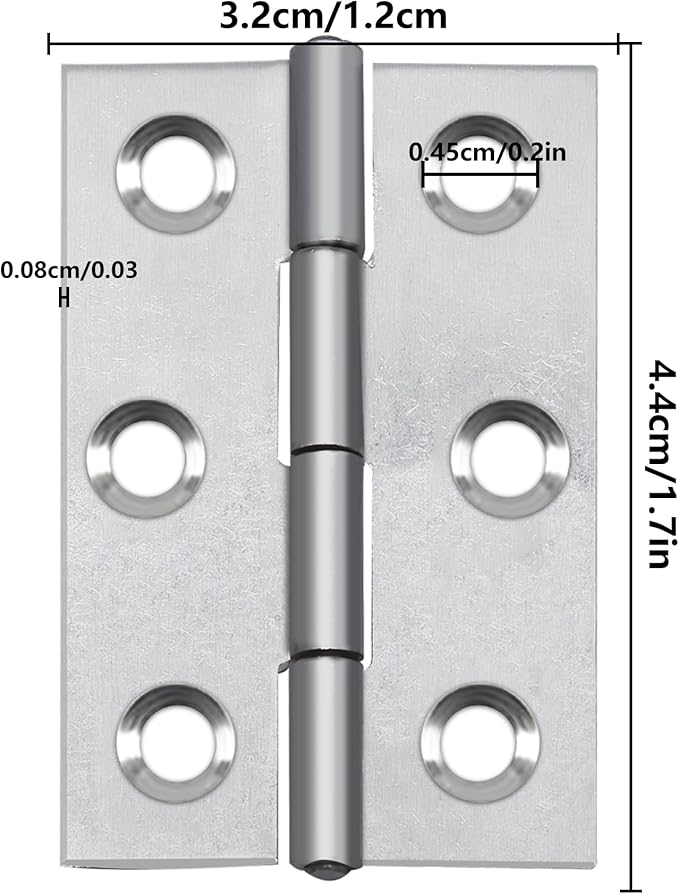 20 Pcs Metal Hinges, Folding Butt Hinge, 2 Inch Door and Window Gift Box Cabinet Hinge, with 120 Screws,Apply to Manual Work DIY Design
