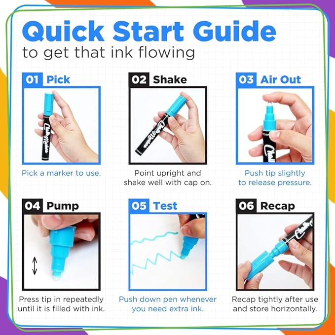 Chalkola 5 White Chalk Markers for Chalkboard Signs, Blackboard, Car Window, Bistro, Glass | 5 Variety Pack - Thin, Fine Tip, Bold & Jumbo Size Erasable Liquid Chalk Pens (1mm, 3mm, 6mm, 10mm, 15mm)