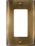 ENERLITES Decorator Switch or Outlet Metal Wall Plate, Stainless Steel 201, Outlet Cover, Corrosion Resistant, Size 1-Gang 4.50" x 2.76", 7731-AB, Antique Brass