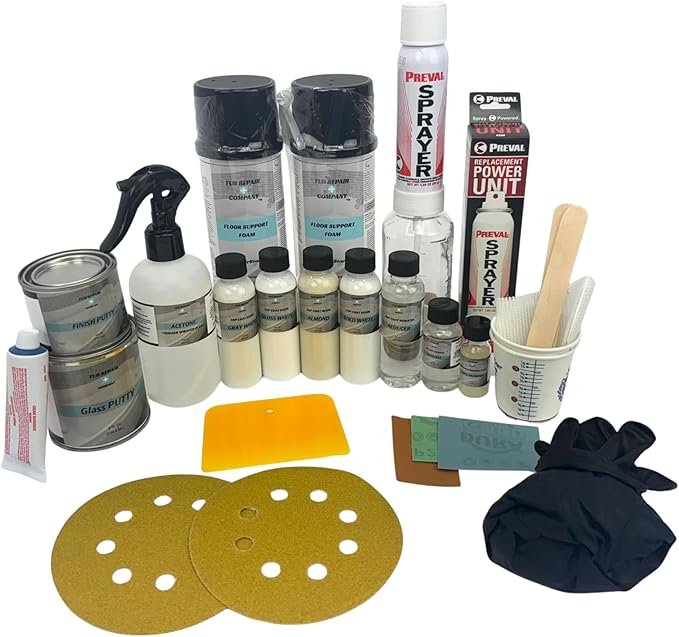 Tub Repair Kit for Floor Cracks with Color Match, Strong Fiberglass Repair kit, Seamless Weight Bearing Repairs Floor Cracks