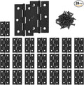 Murtenze 24 Pack 2.5 Inch Door Hinge Cabinet Hinge,Black Butt Hinges Ball Bearing Hinges Window Hinges Outdoor Hinges with Mounting Screws