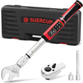 1/2" Adjustable Digital Torque Wrench (1.5-99.6Ft.Lb/2-135N.m) | Interchangeable 14x18mm Head with 42mm Jaw & 1/2" Ratchet, Vibration, Buzzer & LED Flash, for HVAC, Flare Nut & Auto Repair