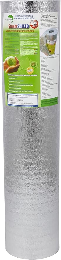 INSULATION MARKETPLACE SmartSHIELD -3mm 48inx10ft ReflectiveINSULATION roll, Foam Core Radiant Barrier, ThermalINSULATION Shield - Engineered Foil