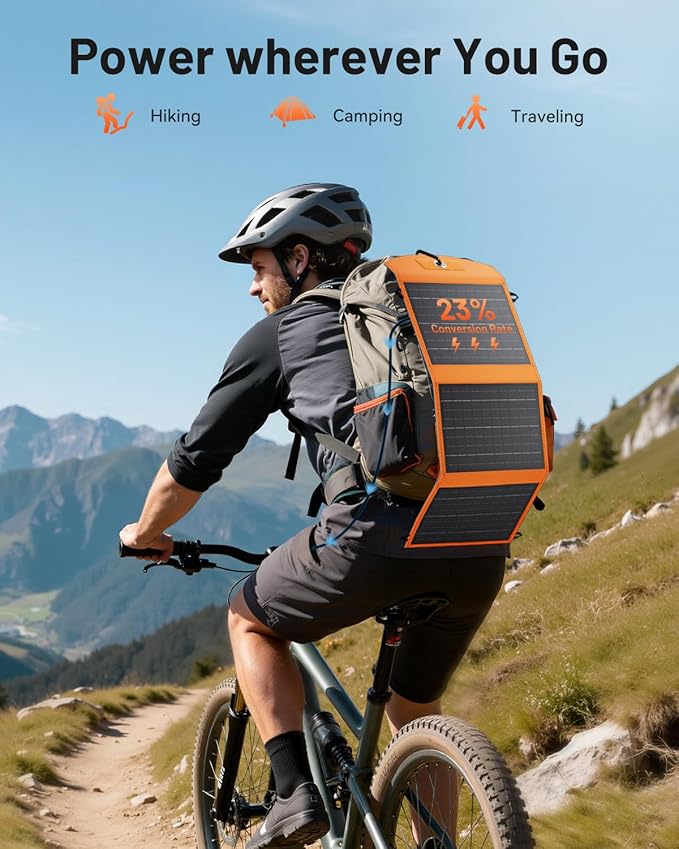SOLUPUP Solar Panels 30W Portable Foldable Solar Charger with 5V USB-A and USB-C Fast Charging Compatible with iPhone, iPad, Samsung, Power Banks, IPX5 Waterproof Perfect for Camping, Hiking, Outdoor