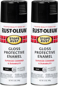 Rust-Oleum 7779830 Stops Rust Spray Paint, 12 oz, Gloss Black, 2 Pack