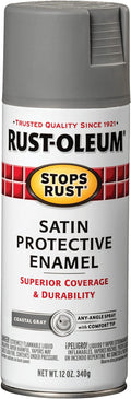 Rust-Oleum 312819 Stops Rust Spray Paint, 12 oz, Satin Coastal Gray