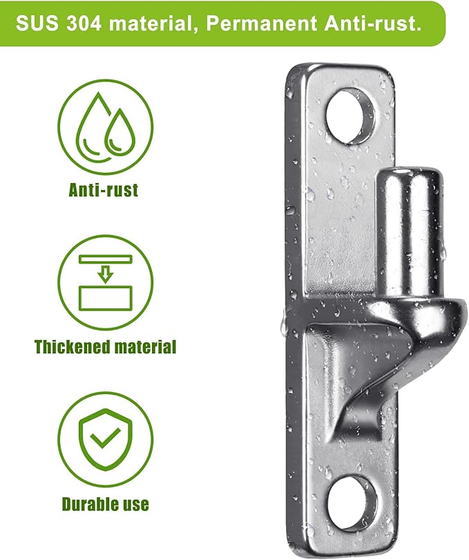 Insaga Cast Gate Hinges 304 Stainless Steel Heavy Duty 4 Pack, One-Piece Non-Welded Wall Mount with 5/8" Pin for Gates Fences Barn Chain Link Gate
