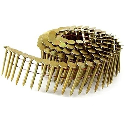 meite Coil Roofing Nails 1-1/4-Inch x .120-Inch Electro Galvanized 15 Degree Round Head Coil Nails for Roofing Nailer Gun, Wire-Weld Collated Nails Smooth Shank for Roof Lathing Sheathing 2,880PCS