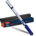 Torque Wrench 1/2 Inch Drive, Split Beam Design with ±4% Accuracy, Dual Scale ft-lb & Nm, 15° Flex Head, CR-V Steel, Pre-Calibrated, with Storage Case