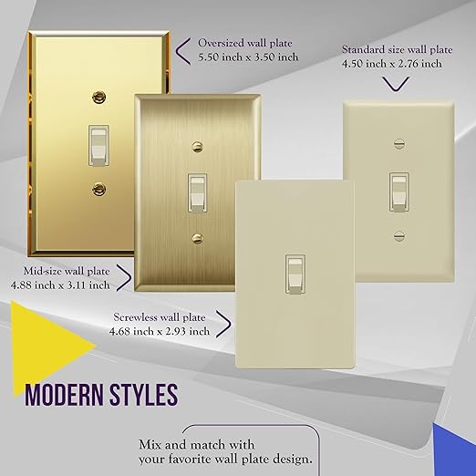 ENERLITES 4-Way Toggle Light Switch, Four Way, Side Wiring, Copper Wire Only, Grounding Screw, Residential Grade, 15A 125VAC 60Hz,UL Listed, 84150-I, Ivory