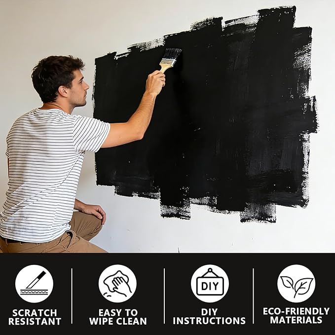 Whiteboard Paint, 16 Oz - Chalkboard Paint Ideal for Creating DIY Menu Boards, Drawing Walls & Office Planners with This Classic Chalk Board Paint's for Home & Business Use (White, 16 oz)