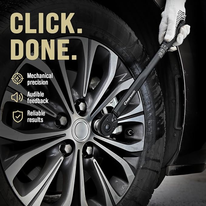 1/2 Torque Wrench 10-150 ft-lb, Click Torque Wrench 1/2 Drive | Reinforced Steel Gears, Quick-Release Head, Non-Blurry Laser Markings, 98% Efficiency Boost, Pro Cr-V for Auto & Truck