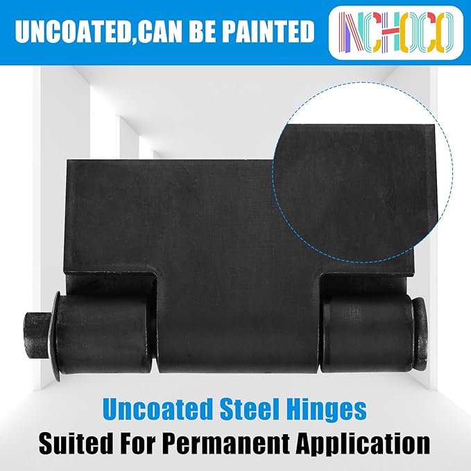 Weld On Hinges Extra Heavy Duty 4.4" x 4" Weldable Metal Butterfly Hinges Solid Steel Welding Butt Hinge Thickness 5mm for Heavy Metal Farm Garage Trailer Gates & Doors - 6 Pcs