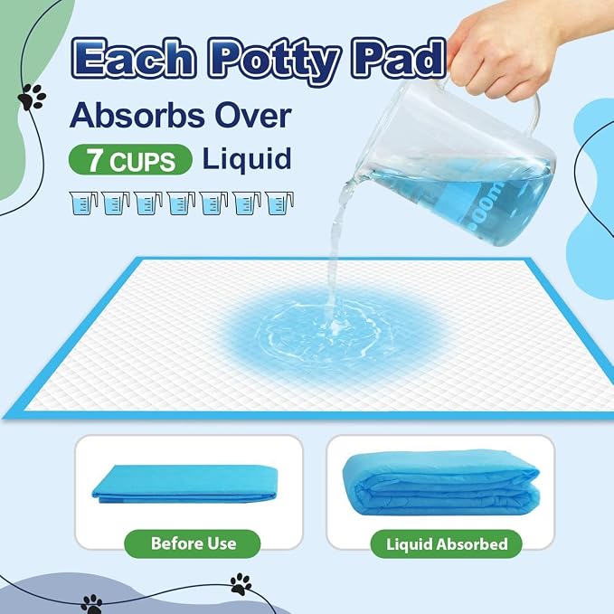 Puppy Pads XL 100 Count, Dog Pee Pads Extra Large, 34"x28" Pee Pads for Dogs, X-Large Disposable Dog Training Pads Super Absorbent&Leak-Proof, Quick-Dry Potty Piddle Pads for Doggy, Cats, Pet Supplies