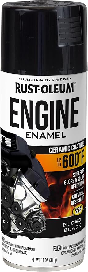 Rust-Oleum 363567 Engine Enamel Spray Paint, 11 oz, Gloss Black, (Pack of 1)
