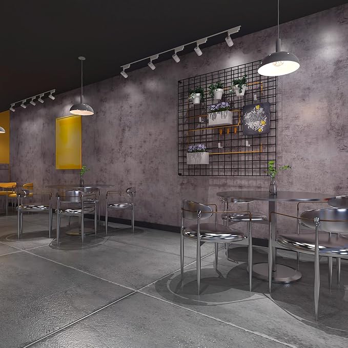 BOMENG Extra Wide Purple Cement Industrial Wallpaper 48"x354" Concrete Peel and Stick Silver Metallic Wall Paper，Extra Wide Contact Paper for Countertops、Basement，Hotel Lobby, Living Room, Bar