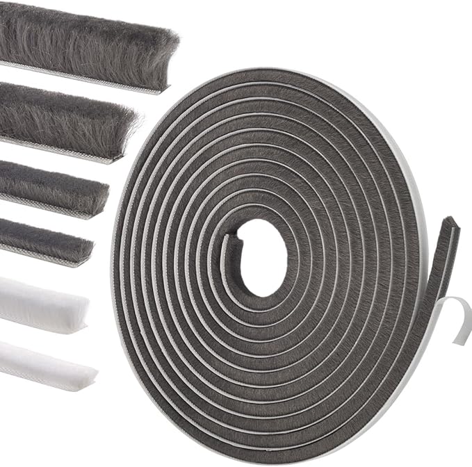 Self-Adhesive Weather Stripping Seal for Doors & Windows – Soundproof Insulation Gap Filler for Sliding, Exterior, Front, and Jamb Frames – 0.35" x 0.35" x 33 ft, Gray