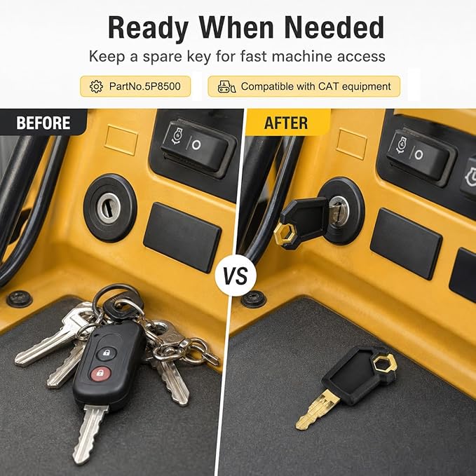 QWORK 5P8500 Keys, 40 Pack Ignition Keys Compatible with Caterpillar Heavy Equipment
