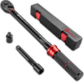 3Pcs 1/2" Drive Torque Wrench Set 10-180Ft.Lb for Car Motorcycle | Inch Pound Click Torque Wrench( 13.6-244Nm), 72T Adjustable Dual-Direction, High 3% Precision for Bike Auto Wheel Repair DIY