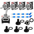 12V Waterproof Toggle Switch,Durable SPST 2Pin 20A 125V AC/ 15A 250V AC Heavy Duty ON/Off Switch with Waterproof Cap Terminals，Suitable for Automotive Boat Truck–Pack of 5