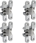 Murtenze 4 Pack Hidden Hinges, 2.36" Stainless Steel Cross Invisible Swing Hinges, 180 Degree Concealed Cross Hinge for Kitchen Cabinet Door