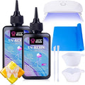 LET'S RESIN UV Resin with Light,Upgraded 200g Crystal Clear&Low Odor,UV Light,Silicone Mat,Ultraviolet Epoxy Resin Hard, Starter Kit for Jewelry,Craft Decor, Keychain Making