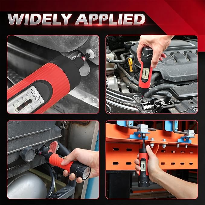 Torque Screwdriver 10-70 in-lb, 45-Piece 1/4" Drive Set with 24 S2 Steel Bits, 20 CR-V Magnetic SAE and Metric Nut Drivers, Storage Case, Inch Pound Torque Wrench for Automotive, Bike and DIY Repair