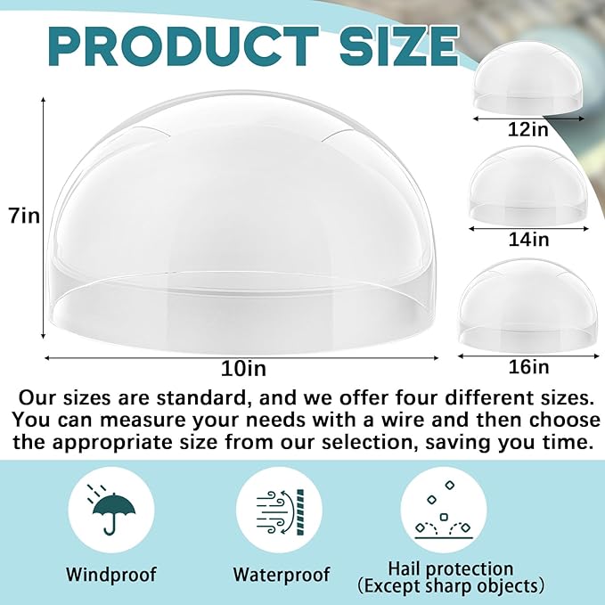 10 x 10 x 7 Inch Skylight Replacement Dome, Polycarbonate Cover Only for Existing Skylight Base, UV Resistant Roof Dome, Not Full Rooflight