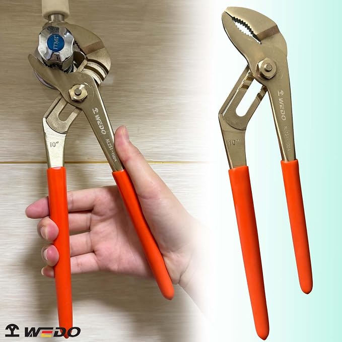 WEDO 6"Groove Joint Pliers,Tongue-and-Groove Pliers,Aluminum Bronze,Length 150mm,Max jaw opening 25mm,DIN Standard, BAM & FM Certificate
