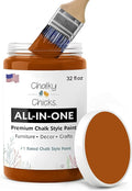 Chalky Chicks 32 Fl Oz Matte Acorn (Orange) Chalk Paint for Furniture Without Sanding, No Prep Furniture Paint No Sanding All in One for Crafts, Wood, Walls, Cabinet, Metal, Dresser, Farmhouse