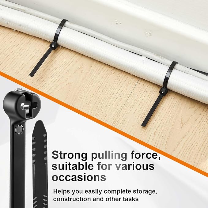 Blulu 400 Pcs 15 Inch Cable Zip Ties with Metal Tooth Stainless Steel Locking Device, Black Cable Tie, 100 Lbs Tensile Strength, UV Resistant Wire Wraps Multi Purpose for Industrial Indoor Outdoor Use