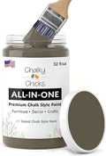 Chalky Chicks 32 Fl Oz Matte Beachwood (Brown/Gray) Chalk Paint for Furniture Without Sanding - No Prep Furniture Paint No Sanding All in One for Crafts, Wood, Walls, Cabinet, Metal, Dresser