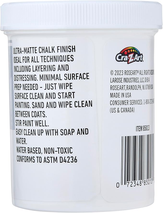 Charming Chalk All-In-One Furniture & Décor Paint - 8oz Parisian Grey, Ultra Matte Chalk Finish Paint, Ideal For All Techniques Including Distressing, No Prep Needed, Made In USA