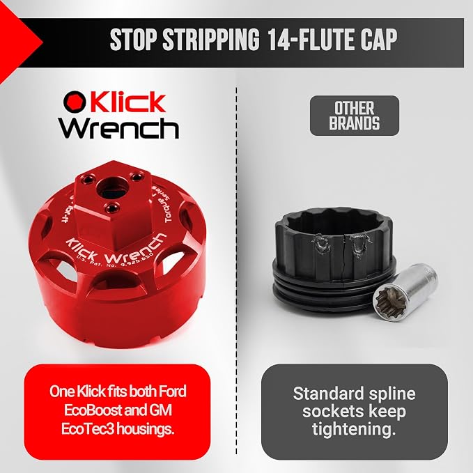 Cup Medium 2 Stage 73mm–77mm Oil Filter Wrench | 25Nm Torque Limiting & 3/8 Drive Socket | 6061-T6 Billet Aluminium Red Tool | Fits 73mm–77mm 14 & 15 Flute Canister Filters & Housings