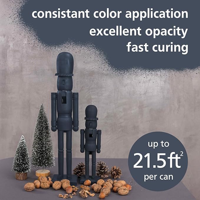 Classy Charcoal Spray Paint | Water based & Odorless | Eco-Friendly & Vegan | Weather & UV-Resistant | For all Substrates | Fast Drying with High Coverage | For Indoor/Outdoor Use