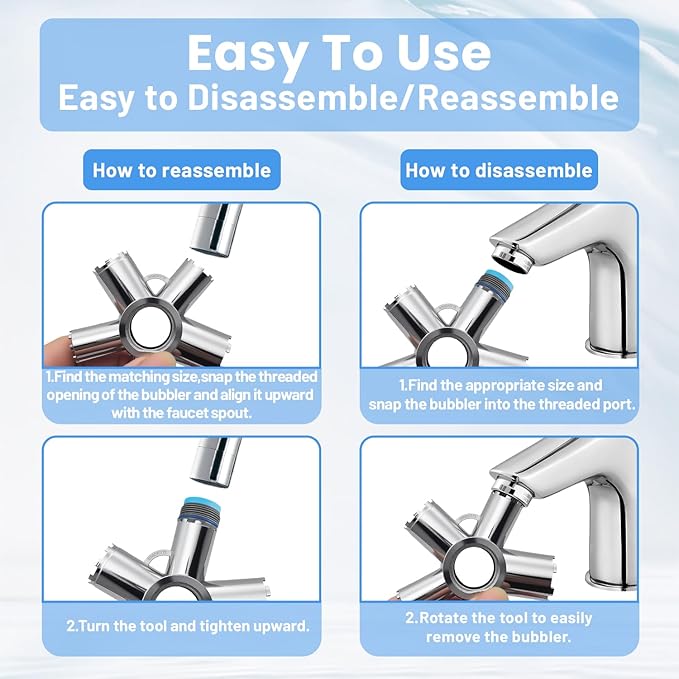 Upgraded Metal 10-in-1 Faucet Aerator Tool - Heavy-Duty Removal Key for M16.5-M28 Sizes, Hidden Thread/Housing Aerators, Home Plumbing Repair Must-Have