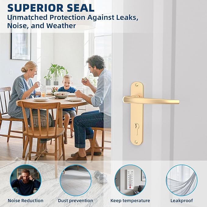 Elvone Heavy-Duty 20 ft x 2 in Weather Stripping, Extra Thick 2mm Door Draft Stopper Silicone Gap Seal Strip for House and Glass Shower Doors for Side Gaps of Door and Windows, Clear