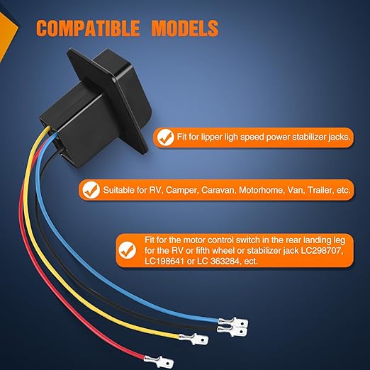 Nilight RV Electric Stabilizer Jack Switch Power Rocker Switches Extend Retract ON Off ON Momentary Waterproof with Harness for Trailer Boat Truck Linear Actuator