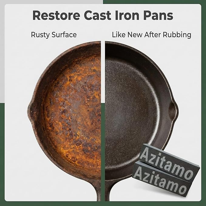 Rust Eraser, Cast Iron Rust Remover, Remove Rust from Any Metallic Surface - 2 Pack
