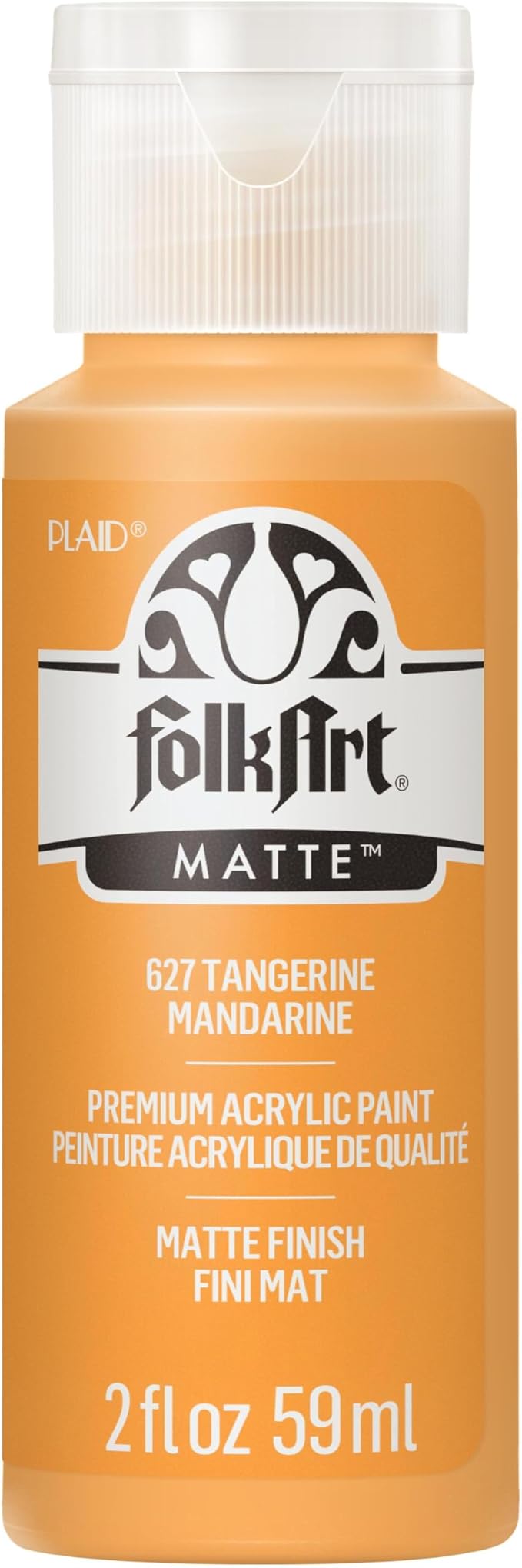 FolkArt Acrylic Paint in Assorted Colors (2 oz), 627, Tangerine