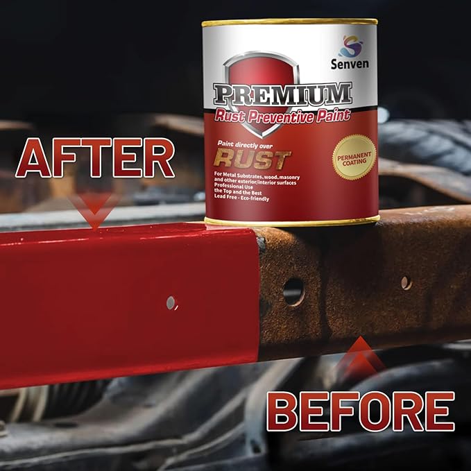 Rust Control Paint Red Anti Rust Permanently Preventive Coating Epoxy Metal Primer 35 Oz High Gloss Red Paint for Metal Automotive Car Heat Resistance Fast Dry UV Resistant